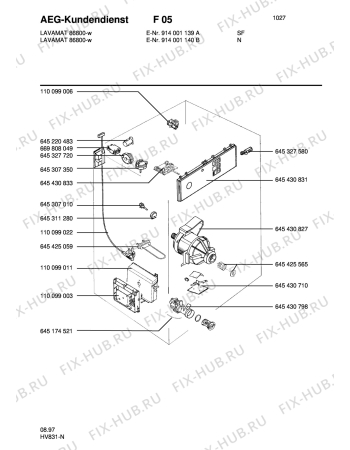 Схема №1 LAV86800-W N с изображением Модуль (плата) для стиралки Aeg 8996454308314